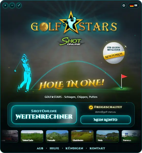 Start window of the ShotOnline distance calculator Windows app